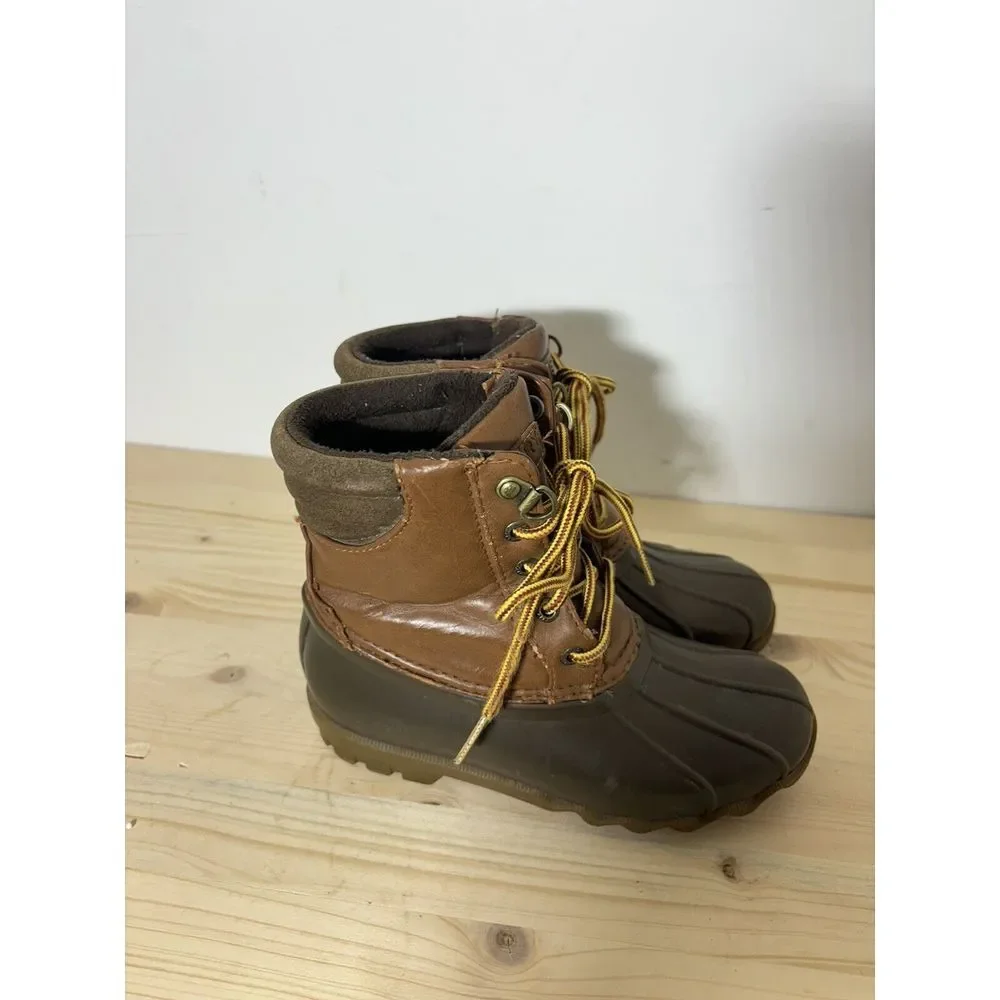 Sperry Kids Saltwater Duck Boots brown rubber winter rain snow Kids‎ Size 1 CC6